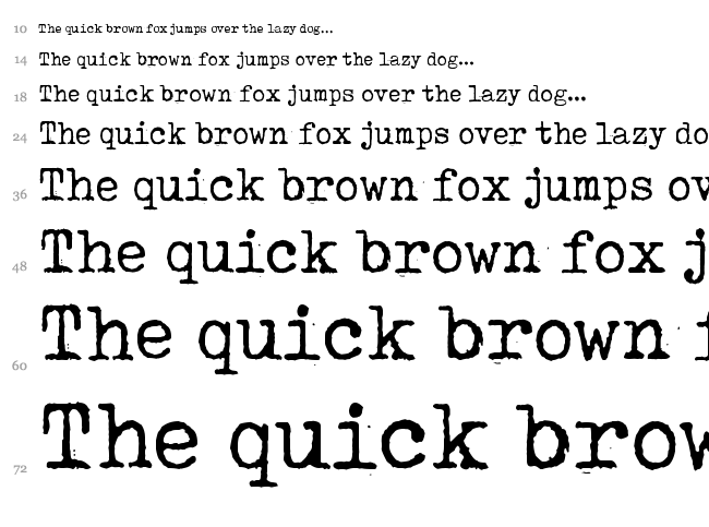 Tox Typewriter font waterfall